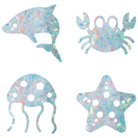 1 x Brand New GORGECRAFT 16PCS Static Marine Animal Window Stickers Starfish Static Rainbow Glass Cling Jellyfish Crab Dolphin Anti-Collision Window Stickers Non-Adhesive Vinyl for Windows Prevent - RRP €14.26