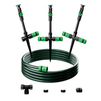 1 x RAW Customer Returns RESTMO garden sprinkler, lawn sprinkler with ground spike, flexible DIY irrigation set, 360 adjustable lawn sprinkler hose set, for plants, flower beds, vegetables and large garden area irrigation - RRP €49.99