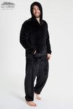 1 x RAW Customer Returns CityComfort Men s Pajamas, Soft Winter Men s Pajamas, Men s Fleece Pajamas with Hoodie and Pants, Gifts for Men Black, L  - RRP €32.71