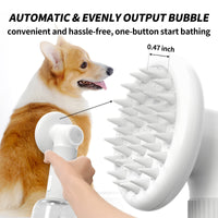 1 x Brand New uahpet Dog Bath Brush, Automatic Foaming Dog Shampoo Brush, Dog Bath Brush with Soap Dispenser, Portable Bubble Brush for Bathing Dogs, Wireless Pet Bath Brush Scrubber for Dogs Cats - RRP €60.74