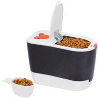 1 x RAW Customer Returns Belle Vous dry food container with measuring cup - plastic food storage box with lid - pet food dispenser for cats, birds, dogs - holds 5 kg of pet food or 10 kg of rice, grain products - RRP €37.49