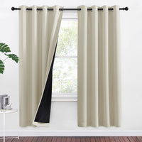 1 x RAW Customer Returns PONY DANCE Thermal Curtain Heat Protection Opaque Curtains Beige Set of 2 H 175 x W 140 cm Blackout Curtain with Eyelets Curtains Darkening Bedroom Curtains and Drapes Heat-Insulating - RRP €43.95