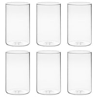 1 x RAW Customer Returns Winter Shore 15 cm High Glass Vases for Table Decoration Pack of 6 - Glasses for Candles, Flowers, Pebbles, Shells, Pearls Lantern Glass - Clear Glass Vase Cylinder - Vases Wedding Table Decoration - RRP €30.76