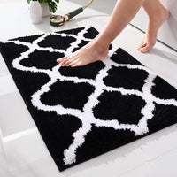 1 x RAW Customer Returns Homaxy non-slip bath mat bathroom carpet washable deep pile bath carpet fluffy microfiber bath rug - 50 x 76 cm, black - RRP €23.18