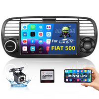 1 x RAW Customer Returns Hikity Android car radio with navigation for FIAT 500 2007-2015 Bluetooth car radio with screen 7 inch touch display radio with mirror link for iOS Android FM radio with RDS WiFi GPS rear view camera - RRP €192.29