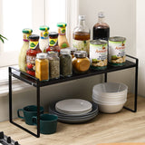 1 x RAW Customer Returns KES Spice Rack Standing Kitchen Shelf Worktop Spice Organizer Spice Holder Black Spice Rack Kitchen Shelf Kitchen Shelf Metal 40 cm, KSR519S2040-BK - RRP €27.1