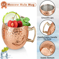 1 x RAW Customer Returns SuproBarware Gift Set Moscow Mule Cups Copper 540ml Set of 6 Copper Plated Stainless Steel Cups Handcrafted Copper Cups with Handle for Chilled Cocktail Cold Drinks Cups - RRP €49.14