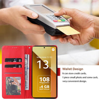 1 x RAW Customer Returns Ysjisy Case for Xiaomi Redmi Note 13 5G Not for 4G with 1 Piece Screen Protector, PU Leather Shockproof Flip Phone Case, Stand Function and Card Slot Protective Case Red  - RRP €21.6