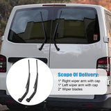 1 x RAW Customer Returns Rear windscreen wiper, rear window wiper wiper blade set, rear wiper wing door rear left right windscreen wiper arm rear window wiper Compatible with VW Transporter T5 T6 - RRP €28.48