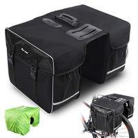 1 x RAW Customer Returns West Biking Bicycle Bag Double Bag Rear Rack Bag, 30L Waterproof Large Panniers, Rear Seat Trunk Bag with Strap, Tear-Resistant Luggage Bag for Commuter Rack with Rain Cover - RRP €35.28