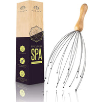 1 x RAW Customer Returns PURAVA The Original Wooden Head Massager with improved concept - Noble head scratcher with 20 fingers and wooden handle - Premium head massage spider - Ideal as a gift suitable head scratcher - RRP €11.8