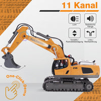 1 x Brand New MINGPINHUIUS Remote Control Excavator Toy for Children, 11 Channel RC Excavator 2.4 GHz Remote Control with Iron Alloy Shovel Including 2 Pieces Battery with Light and Music Crawler Excavator - RRP €40.33