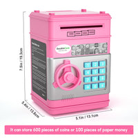 1 x RAW Customer Returns Electronic Money Box Safe for Kids Safe, Money Bank with Password, Cool Mini ATM Piggy Bank, Coin Box, Auto Scroll Money Safe, Great Birthday Gift for Girls and Boys - RRP €22.99