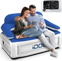 1 x RAW Customer Returns iDOO Inflatable Sofa, Air Sofa Outdoor with Built-in Pump, Air Chair with Back Armrest, Couch 2 Min Quick Inflation and Deflation, Camping, for Garden Living Room - RRP €80.66