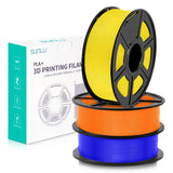 1 x RAW Customer Returns SUNLU PLA Plus 3D printer filament, PLA filament 1.75mm, robust 3D filament, compatible with 3D printers, dimensional accuracy - 0.02mm, 1kg spool 2.2 pounds , total 3kg, PLA yellow orange blue  - RRP €57.99