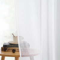 1 x RAW Customer Returns MIULEE Curtains Loop Curtain Set of 2 Curtains Transparent Loop Curtain White Made of Voile Curtain Transparent Living Room Airy Decorative Curtain for Bedroom 245 x 140 cm H x W , Tab Top White - RRP €25.2