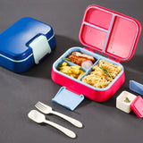 8 x Brand New ruanduohao lunch box for children with compartments 1200ml lunch box for children, leak-proof bento box with 4 compartments, lunch box for children and adults with cutlery set for school, kindergarten, excursions blue  - RRP €103.92