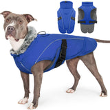 1 x RAW Customer Returns Dog Coat Winter, Waterproof Dog Snow Jacket for Winter Dog Sweater Fleece Winter Jacket Puppy Windproof Dog Coat Large Dogs for Cold Weather Blue, 3XL  - RRP €31.25