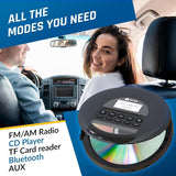 1 x RAW Customer Returns KLIM Nomad - NEW 2023 - Portable CD player Discman with long-lasting battery - Includes KLIM Fusion headphones - Compatible with CD-R, CD-RW, MP3 - With TF reader, radio FM, Bluetooth refurbished  - RRP €40.32