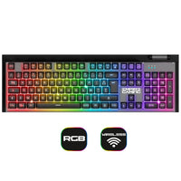 1 x RAW Customer Returns Empire Gaming - RF-K308 Wireless Gaming Keyboard AZERTY French Layout - Wireless Keyboard 2.4 GHz RGB - PC PS4 PS5 Xbox One Series - Volume Control - 12 Multimedia Touch Screens - RRP €39.99