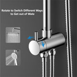 1 x RAW Customer Returns YOOZENA Shower Column Without Mixer, Shower Column with 30cm Shower Head and Hand Shower, Shower Head Column Stainless Steel - RRP €67.99