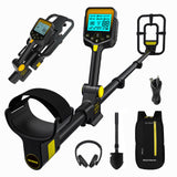 1 x RAW Customer Returns LOLARAN Metal Detector Professional for Adults Children, Gold Detector Rechargeable Lithium Battery Metal Detector Pinpointer Wireless Retractable Foldable Metal Detector Waterproof - RRP €129.99