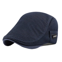 2 x Brand New Men s Breathable Beret Flat Cap, Men s Summer Irish Cap, Mesh Fabric, Adjustable Men s Beret, Flat Cap Newsboy Cap Ivy Hats - RRP €48.0