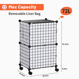 1 x Brand New Snughome Slim Laundry Hamper, Rolling Laundry Basket on Wheels, Dirty Clothes Basket with Removable Inner Bag and Side Pocket, Narrow Corner Clothes Bin, 50L - RRP €18.14