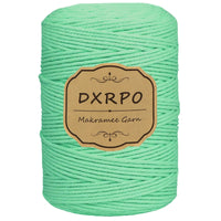 3 x Brand New DXRPO Macrame Yarn 3 mm x 300 m, Natural Macrame, Cotton Yarn Macrame Cord, Cotton Cord Is Used Wall Hanging, Macrame Hanging Basket, DIY Craft Plant Hanger Boho Decoration Light Green  - RRP €45.36