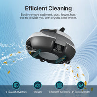 1 x RAW Customer Returns Pool vacuum automatic pool cleaner, pool robot with battery for 90 minutes of operation, LED indicator light, self-parking, wireless pool robot perfect for flat pools up to 85 m  - RRP €218.17