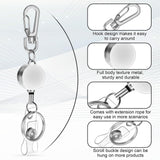 1 x Brand New TOESOME Pack of 2 ID yo-yo, extendable badge holder, badge reel clip, extendable key ring, ID key cards with 40 cm lanyard, extendable for work, office, nurse silver  - RRP €16.8