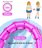 1 x RAW Customer Returns Hula Hoop Tires Adults, Hula Hoop with Weight Ball, Smart Hula Hoop for Losing Weight with 24 Adjustable, Fitness Hoola Hoop Quiet - RRP €16.98