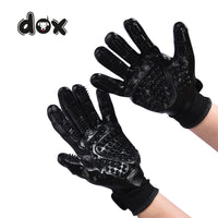 1 x RAW Customer Returns DDOXX Animal Grooming Gloves - Set of 2 Pet Grooming Gloves - Gloves for Hair Removal on Cats, Dogs and Horses - Gloves for Detangling, Bathing and Massaging - Black - RRP €9.6