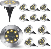 1 x RAW Customer Returns Joomer Outdoor Solar Light, 12 Pieces Solar Ground Lamp Garden Warm White, 8 LED 3000K Waterproof IP65 Outdoor Solar Spotlight Recessed Lighting for Paths Lawn Terrace Courtyard Swimming Pool - RRP €39.34