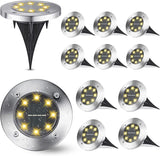 1 x RAW Customer Returns Joomer Pack of 12 Solar Ground Lights Outdoor, Solar Lights for Outdoor Garden with 8 LEDs, 3000K Warm White Waterproof LED Solar Garden Lights, Solar Lamps for Outdoor Lawn Driveway Walkway Patio - RRP €36.5