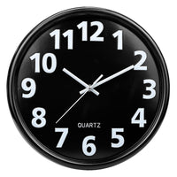 1 x RAW Customer Returns Plumeet 30cm Large Wall Clock, Non Ticking Silent Quartz Decorative Clocks, Modern Style Good for Home Kitchen Living Room Bedroom Office, Large 3D Number Display, Battery Operated Black  - RRP €20.4