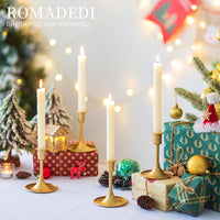 25 x Brand New Romadedi Candlestick Decorative Golden Candle Holder - Set of 2 Metal Candle Holders for Candles Pillar Candles Christmas Wedding Home Decoration Advent Modern Table Centerpiece 12.5cm - RRP €480.0