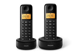 1 x RAW Customer Returns Philips cordless telephone D1602B 01 Duo - DECT telephone 2 pieces - house telephone with 1 6 inch display - phone book and caller number recognition - range 300 m - volume control - plastic - black - RRP €32.39