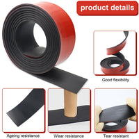 1 x RAW Customer Returns Neoprene Rubber Strip Self-Adhesive Neoprene Rubber Sheet Rubber Mat for DIY Seals, Pads, Flooring, Protection, Buffering, Anti-Vibration, Anti-Slip 100mm W x1.5mm D x3m L  - RRP €23.18