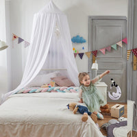 2 x RAW Customer Returns Ginkago Large Bed Canopy Children s Room Baby Bed Canopy House Bed Muslin Border Nest Curtain Room Decoration Cozy Corner Hanging Play Tent for Girls Boys White - RRP €76.52