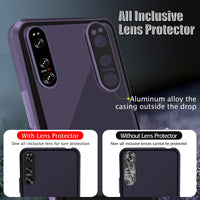 1 x Brand New Case for Sony Xperia 5 IV - Magnetic Adsorption Metal Bumper Flip Cover with 360 Degree Protection Front Glass and Back Matte PC Cell Phone Case Protective Case Cover - Purple - RRP €21.17