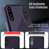 1 x Brand New Case for Sony Xperia 5 IV - Magnetic Adsorption Metal Bumper Flip Cover with 360 Degree Protection Front Glass and Back Matte PC Cell Phone Case Protective Case Cover - Purple - RRP €21.17