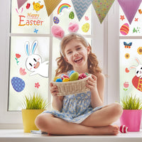 11 x Brand New NINEFO Easter window pictures, reusable window stickers spring Easter window stickers Easter window pictures rabbit Easter eggs stickers window spring decoration children s room window decoration style A  - RRP €224.4