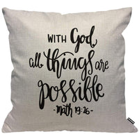 1 x RAW Customer Returns HGOD DESIGNS Cushion Cover Bible Verse Religious Christian Hope with God All Things Are Possible Quote Pillow Case Home Decorative For Boys Girls Living Room Bedroom Sofa Chair Pillow Covers 45X45cm - RRP €12.32