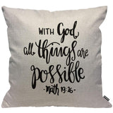 1 x RAW Customer Returns HGOD DESIGNS Cushion Cover Bible Verse Religious Christian Hope with God All Things Are Possible Quote Pillow Case Home Decorative For Boys Girls Living Room Bedroom Sofa Chair Pillow Covers 45X45cm - RRP €12.32