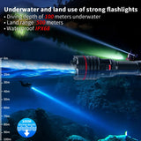 1 x RAW Customer Returns LetonPower diving lamp, 2000 lumens diving lamp, 100 m underwater flashlight, diving flashlight, with type-C charging for professional outdoor underwater sports - RRP €59.99