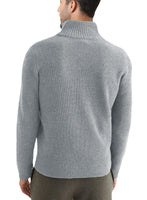 1 x RAW Customer Returns AlvaQ Sweater Men Comfort Stand Collar Sweater Men Winter Sweater Men Zip Sweater Men Grey XL - RRP €36.29