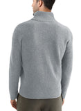 1 x RAW Customer Returns AlvaQ Sweater Men Comfort Stand Collar Sweater Men Winter Sweater Men Zip Sweater Men Grey XL - RRP €36.29