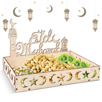 47 x Brand New Ramadan tablets, Eid Mubarak plate wooden tray, Ramadan plate, moon star serving tray, Ramazan decoration, for sweets, cakes, cookies, for Eid table decoration - RRP €283.88