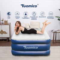 1 x RAW Customer Returns Tuomico air bed 1 person, self-inflating air mattress for 1 person, air bed with built-in electric pump, single air mattress with portable battery air pump for camping, 190x 99 x 43 cm - RRP €68.56